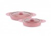 Набор сковород с крышками 4пр. Terra 16, 20см. Розовый